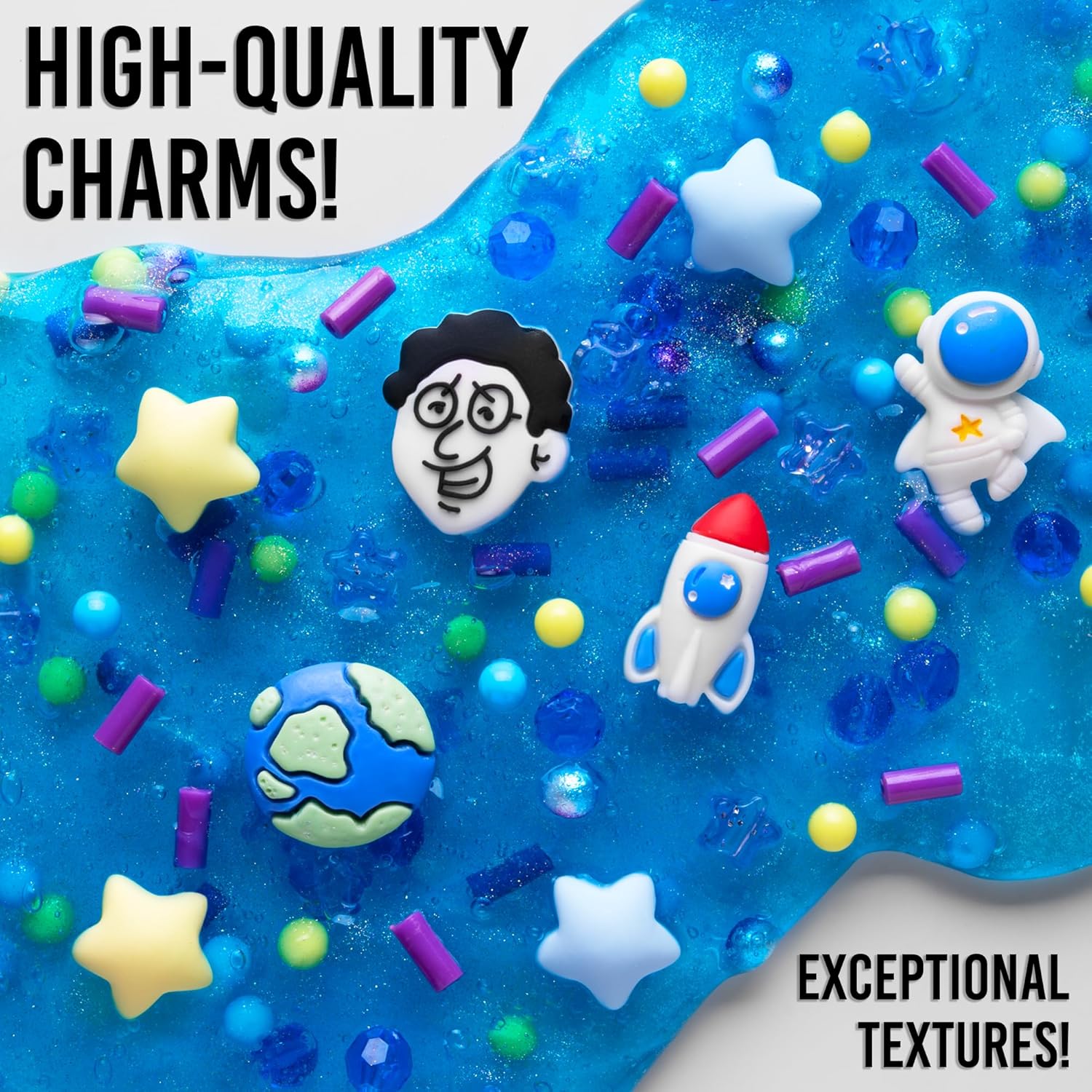 Crazy Aaron’s Slime Charmers - Cosmic Matter, Blueberry Scented Slime with Charms, Non-Toxic, Super Stretchy & Squishy Fidget Toy Suitable for Boys and Girls Aged 3Y+