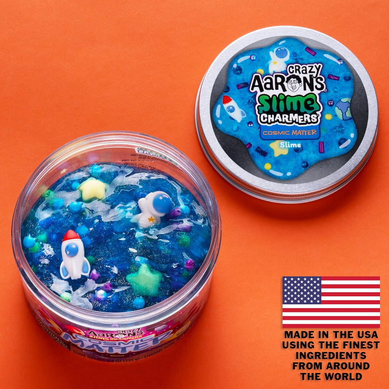 Crazy Aaron’s Slime Charmers - Cosmic Matter, Blueberry Scented Slime with Charms, Non-Toxic, Super Stretchy & Squishy Fidget Toy Suitable for Boys and Girls Aged 3Y+