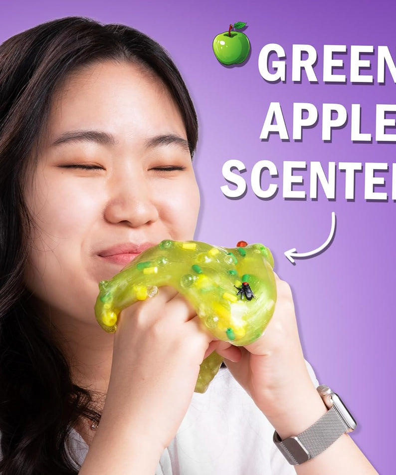 Crazy Aaron’s Slime Charmers - Dumpster Dive, Green Apple Scented Slime with Charms, Non-Toxic, Super Stretchy & Squishy Fidget Toy Suitable for Boys and Girls Aged 3Y+