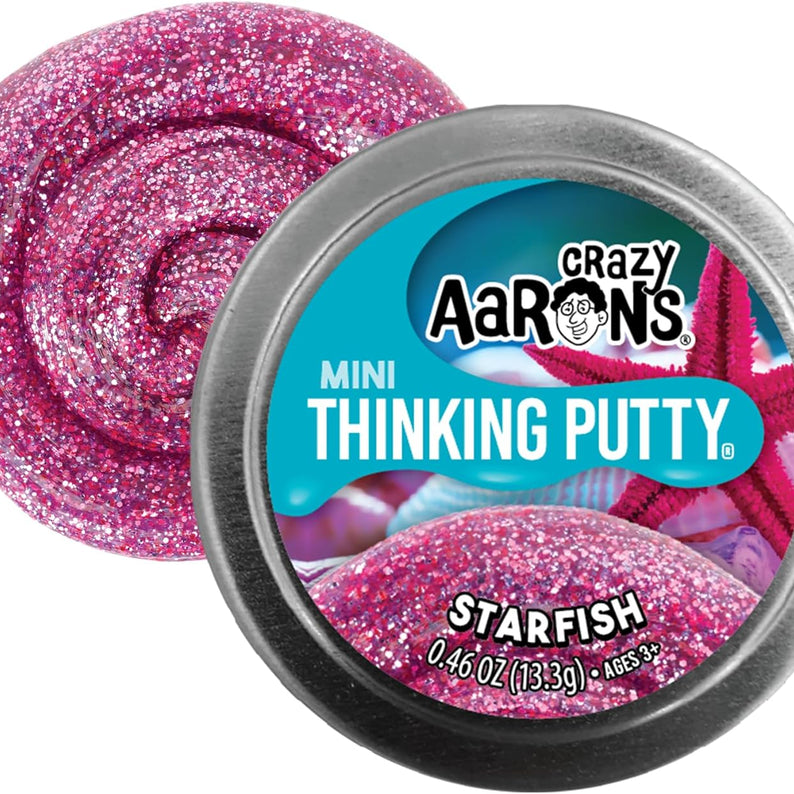 Crazy Aaron's Mini Starfish Thinking Putty, 2" Tin with 13g of Non-Toxic Sensory Play Putty which Never Dries Out, Soft Textured Creative Fidget Toy for Boys and Girls Ages 3Y+