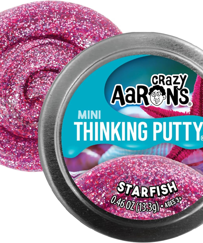 Crazy Aaron's Mini Starfish Thinking Putty, 2" Tin with 13g of Non-Toxic Sensory Play Putty which Never Dries Out, Soft Textured Creative Fidget Toy for Boys and Girls Ages 3Y+