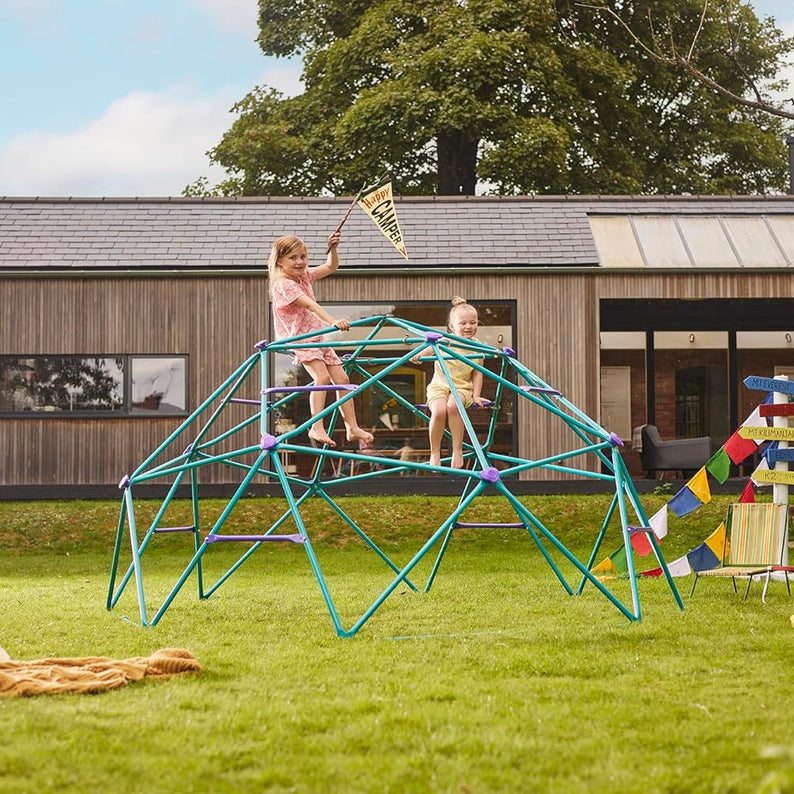 Plum Phobos Climbing Metal Dome, Easy to Assemble Backyard Geometric Climbing Dome with 250kg Weight Capacity, Outdoor Jungle Gym Toy Suitable for Children both Boys and Girls Aged 3 years and Above