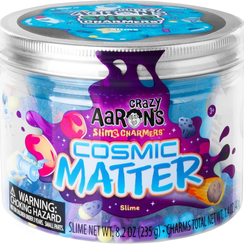Crazy Aaron’s Slime Charmers - Cosmic Matter, Blueberry Scented Slime with Charms, Non-Toxic, Super Stretchy & Squishy Fidget Toy Suitable for Boys and Girls Aged 3Y+