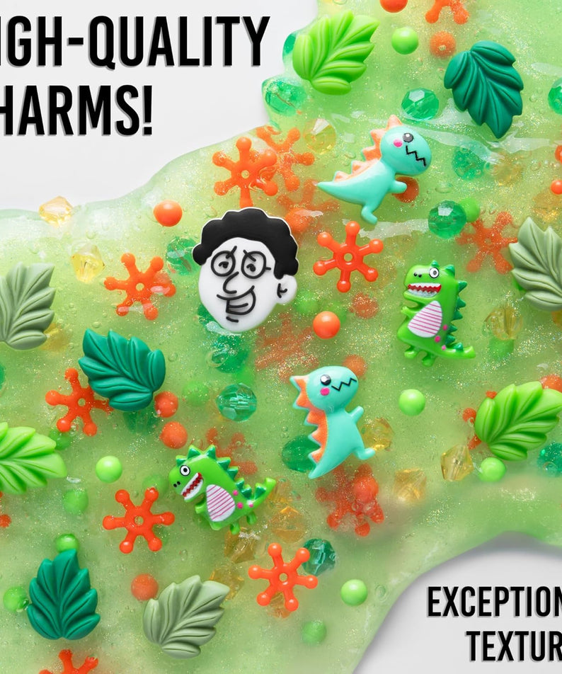 Crazy Aaron’s Slime Charmers - Dino Dew, Banana Scented Slime with Charms, Non-Toxic, Super Stretchy & Squishy Fidget Toy Suitable for Boys and Girls Aged 3Y+