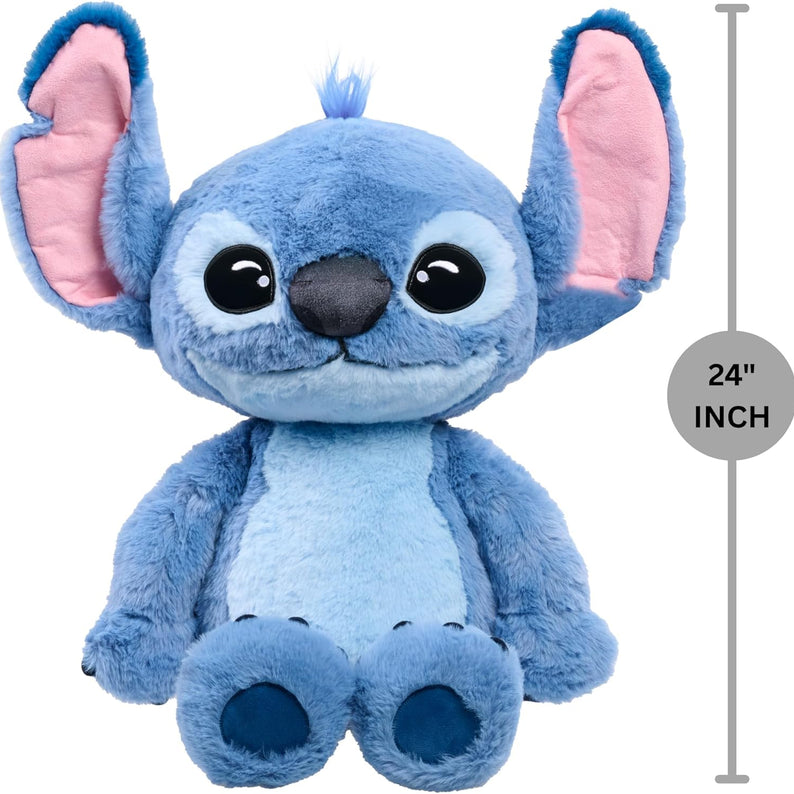 Just Play Disney Stitch Giant 24-Inch Plush Toy, Ultra-Soft Live Action Hugging Stuffed Animal for Kids