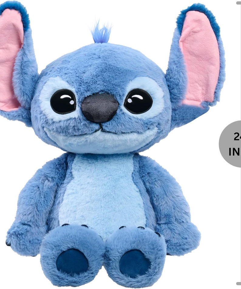 Just Play Disney Stitch Giant 24-Inch Plush Toy, Ultra-Soft Live Action Hugging Stuffed Animal for Kids