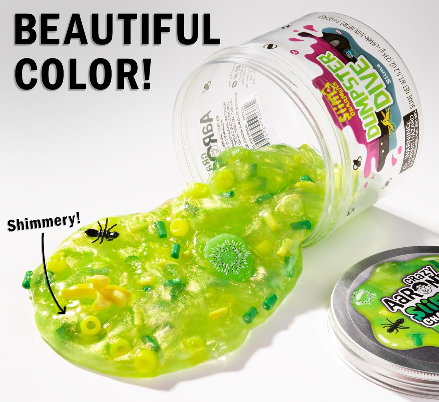 Crazy Aaron’s Slime Charmers - Dumpster Dive, Green Apple Scented Slime with Charms, Non-Toxic, Super Stretchy & Squishy Fidget Toy Suitable for Boys and Girls Aged 3Y+