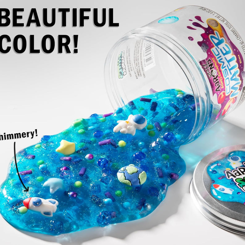 Crazy Aaron’s Slime Charmers - Cosmic Matter, Blueberry Scented Slime with Charms, Non-Toxic, Super Stretchy & Squishy Fidget Toy Suitable for Boys and Girls Aged 3Y+