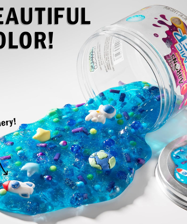 Crazy Aaron’s Slime Charmers - Cosmic Matter, Blueberry Scented Slime with Charms, Non-Toxic, Super Stretchy & Squishy Fidget Toy Suitable for Boys and Girls Aged 3Y+