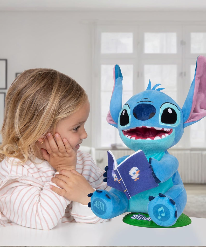 Disney Stitch Storyteller Interactive Plush Toy, Electronic Talking & Singing Plush with 8 Songs and Stories, Kids 0-3 Years