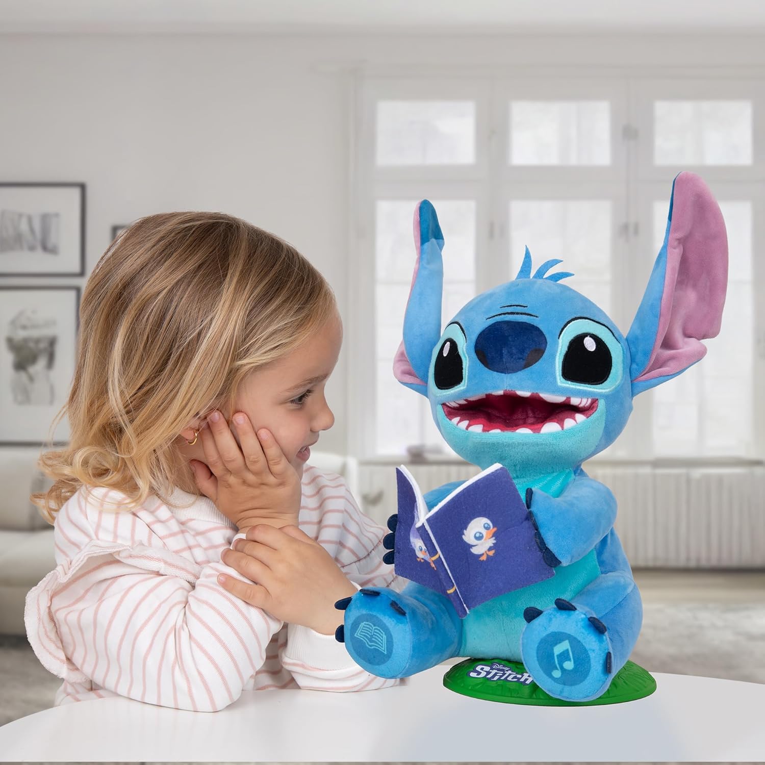 Disney Stitch Storyteller Interactive Plush Toy, Electronic Talking & Singing Plush with 8 Songs and Stories, Kids 0-3 Years