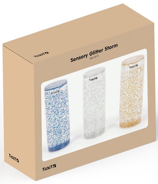 TickiT Sensory Glitter Storm Set – Pack of 3 Visual Liquid Glitter Tubes | Calming & Educational Sensory Toy