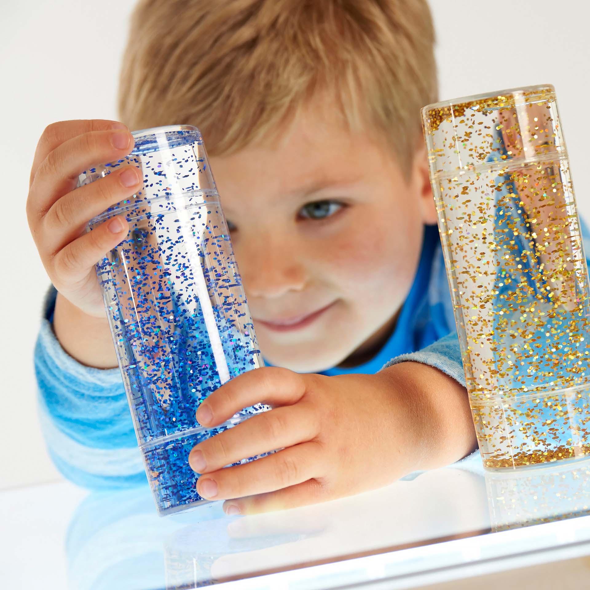 TickiT Sensory Glitter Storm Set – Pack of 3 Visual Liquid Glitter Tubes | Calming & Educational Sensory Toy