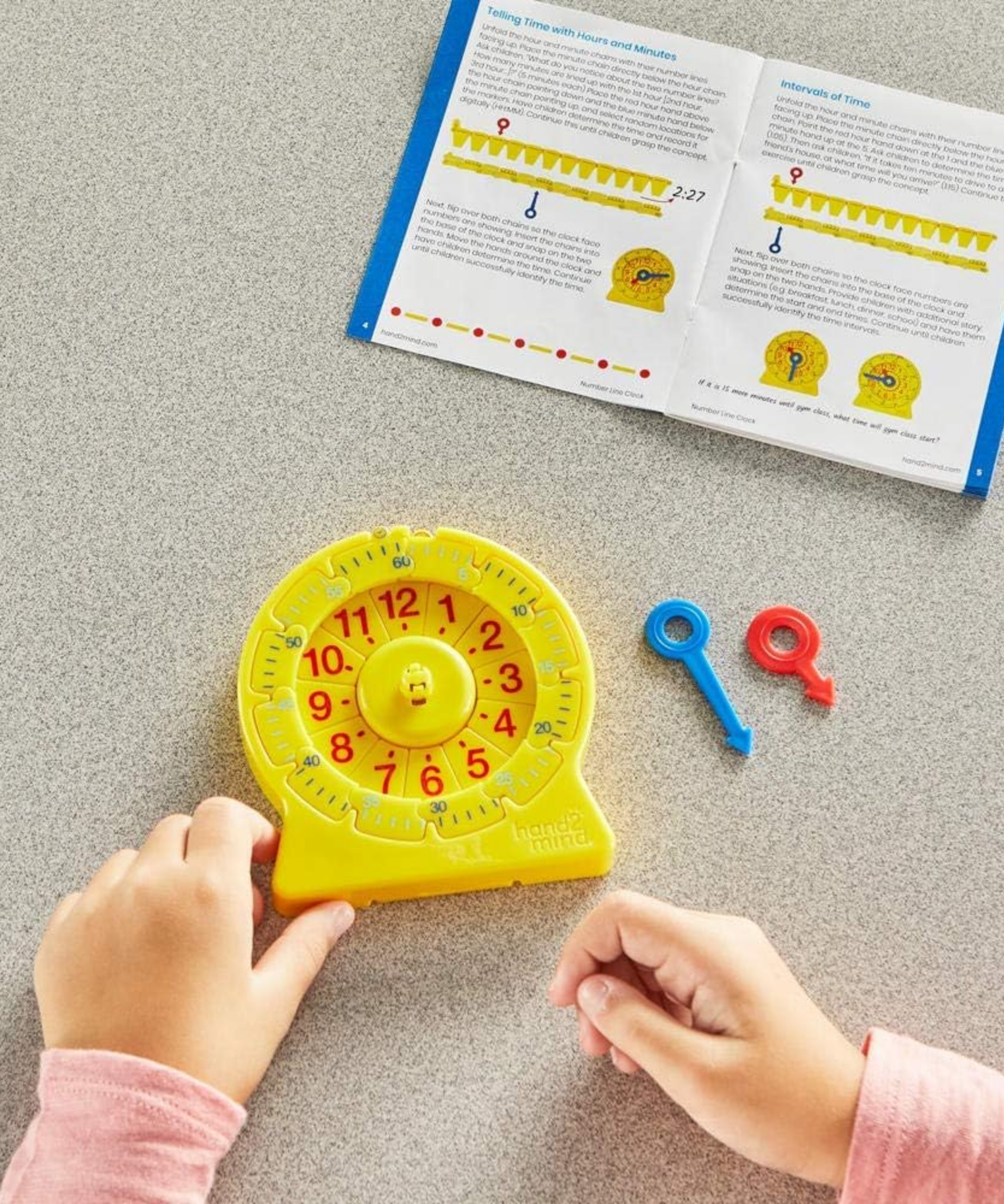 Learning Resources 24-Hour Number Line Clock, Single Student Set, Telling Time Learning Tool for Ages 5+