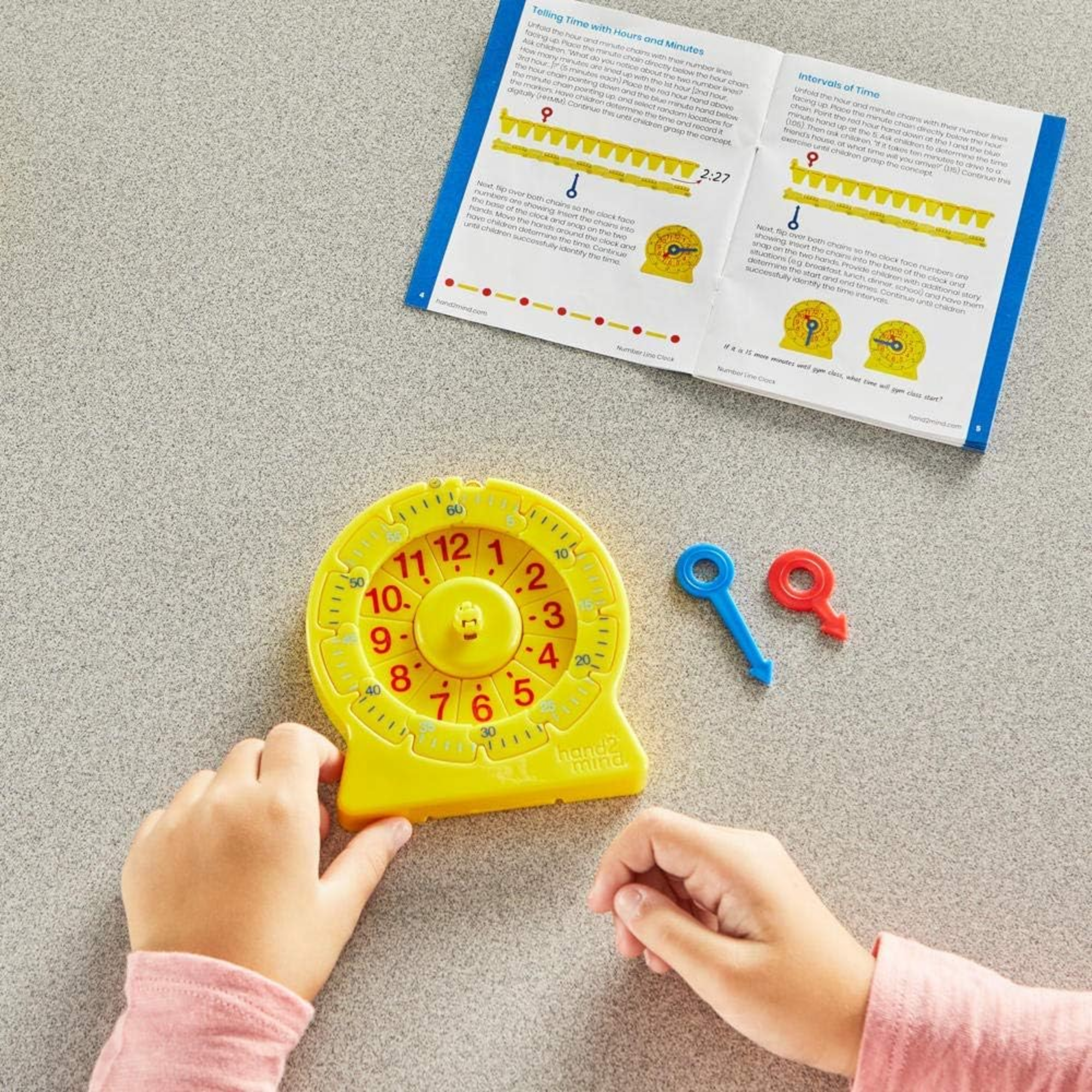 Learning Resources 24-Hour Number Line Clock, Single Student Set, Telling Time Learning Tool for Ages 5+