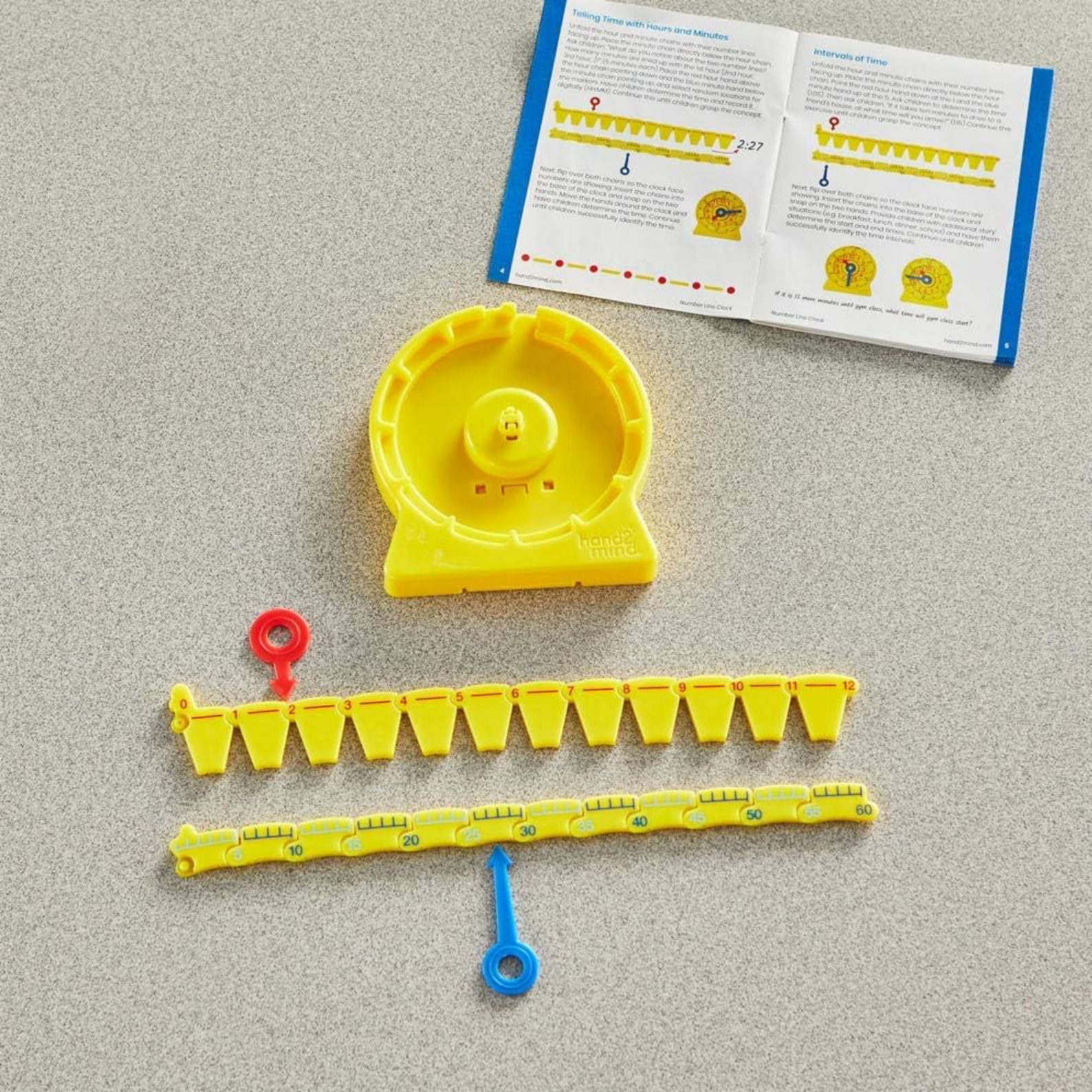 Learning Resources 24-Hour Number Line Clock, Single Student Set, Telling Time Learning Tool for Ages 5+