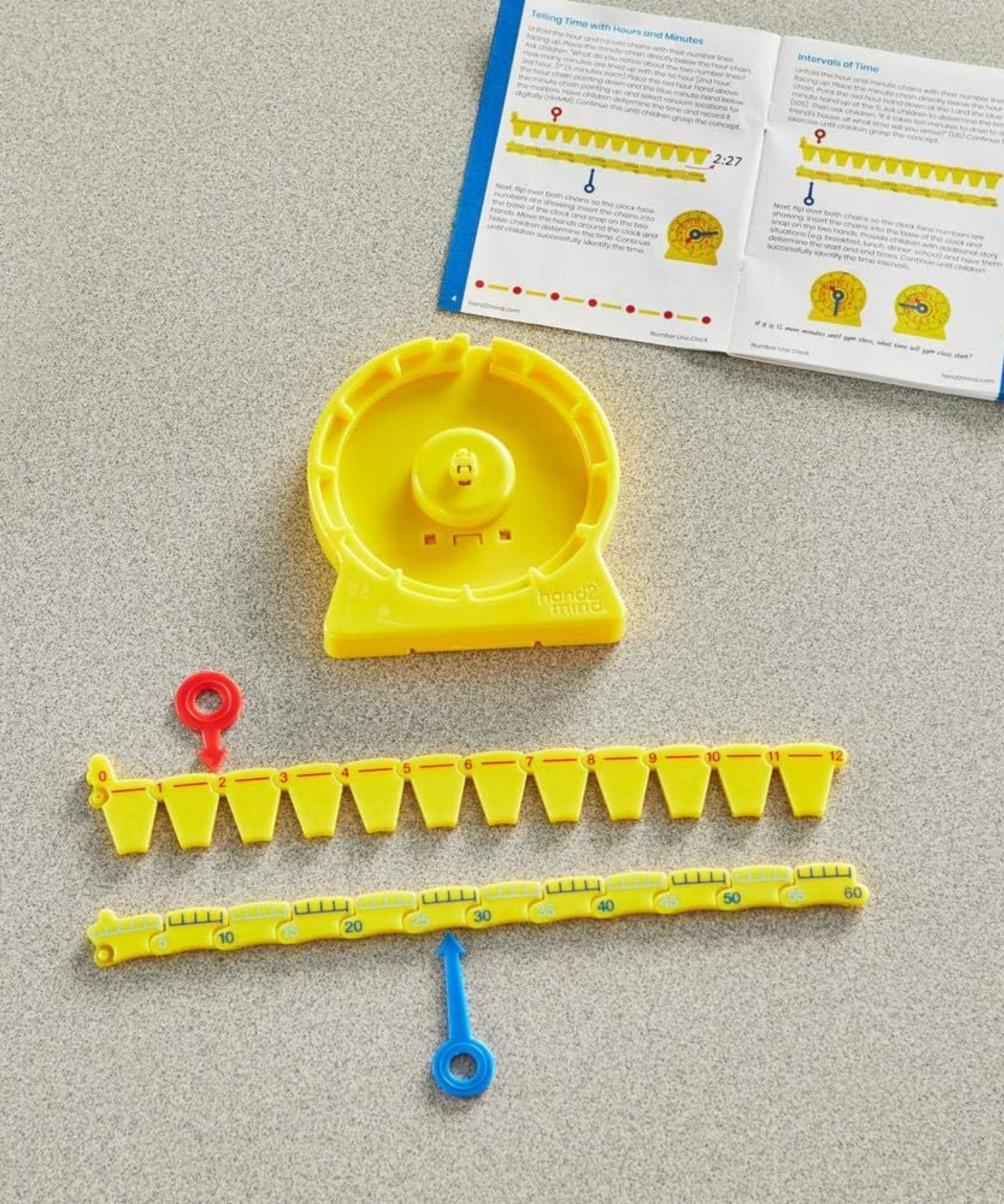 Learning Resources 24-Hour Number Line Clock, Single Student Set, Telling Time Learning Tool for Ages 5+