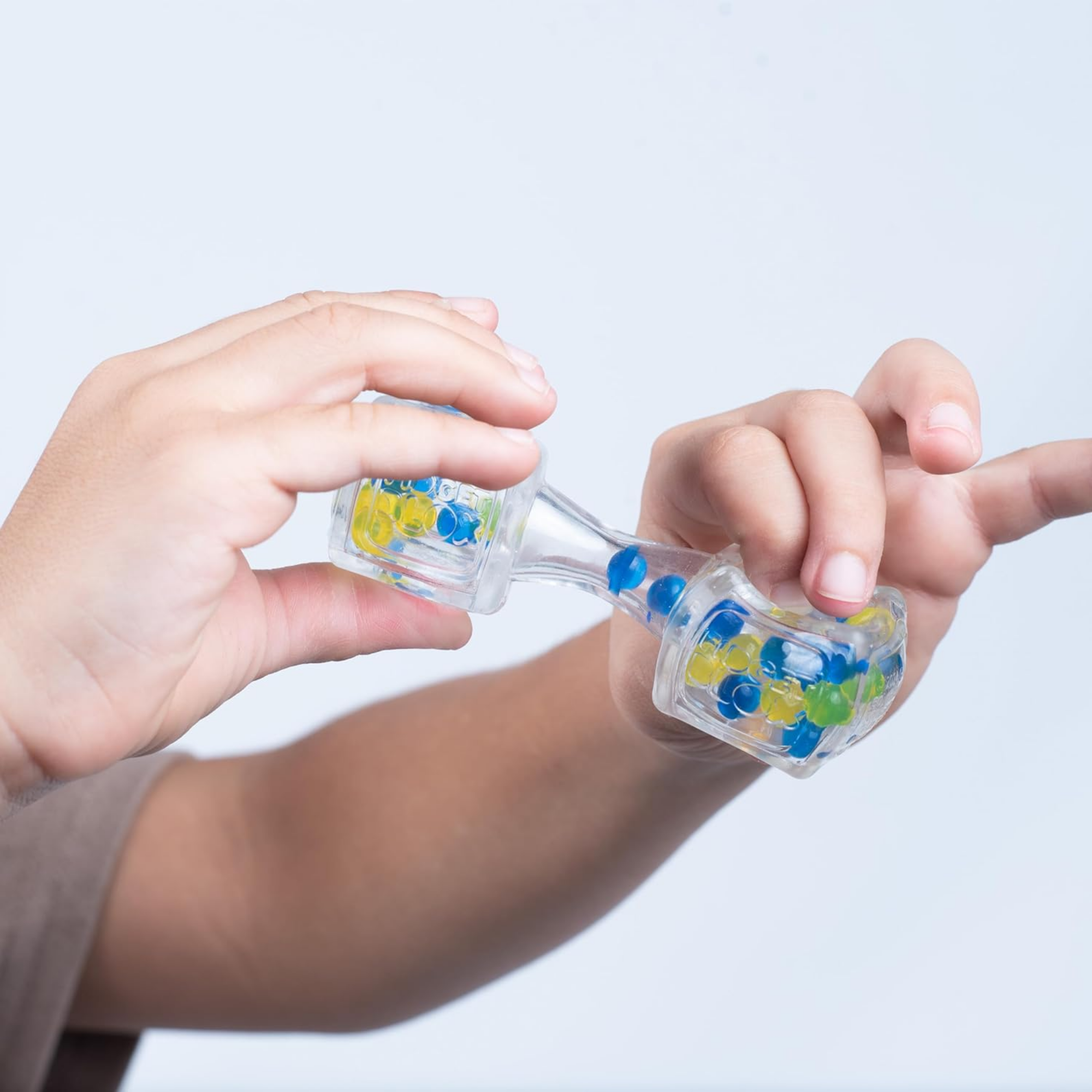 Goliath Fidget Blox, Sound Focused Sensory Squeeze & Play Ball Sorting Fidget Toy, Anxiety & Stress Relief Calming Therapy Desk Toy for Adults and Children, Blue & Yellow Beads