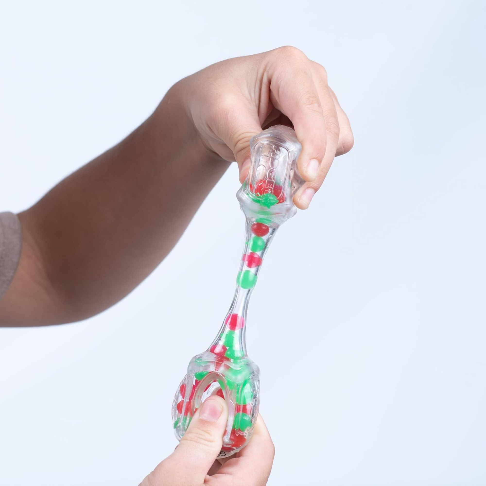 Goliath Fidget Blox, Sound Focused Sensory Squeeze & Play Ball Sorting Fidget Toy, Anxiety & Stress Relief Calming Therapy Desk Toy for Adults and Children, Red & Green Beads