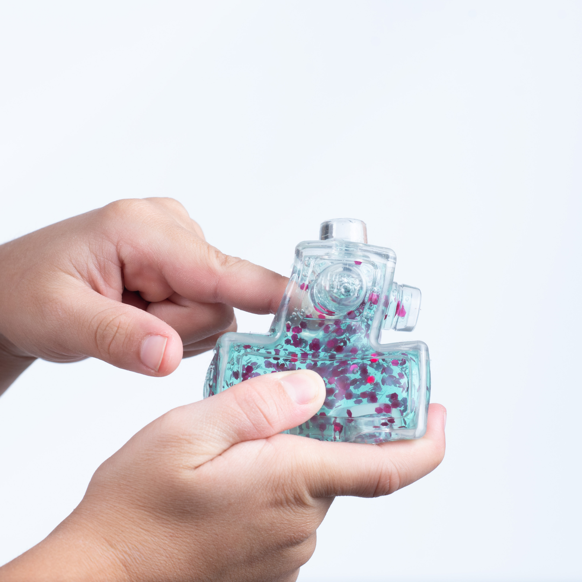 Goliath Fidget Blox, Touch Focused Sensory Squeeze & Play Fidget Toy, Push and Smush Anxiety & Stress Relief Calming Therapy Desk Toy for Adults and Children, Green & Pink