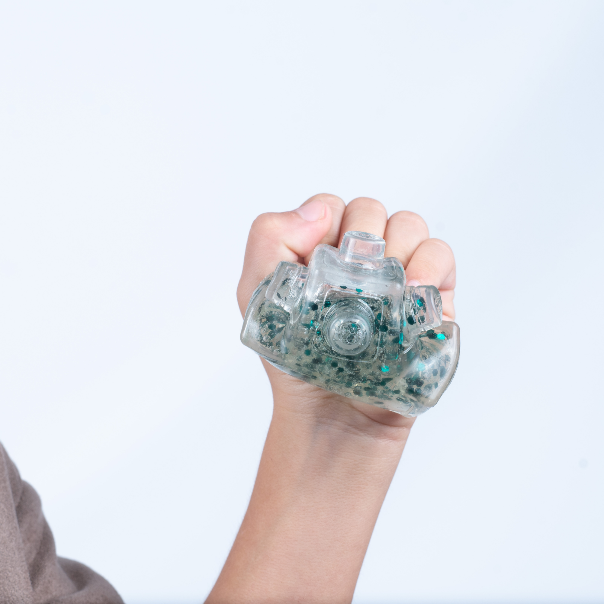 Goliath Fidget Blox, Touch Focused Sensory Squeeze & Play Fidget Toy, Push and Smush Anxiety & Stress Relief Calming Therapy Desk Toy for Adults and Children, Clear and Green