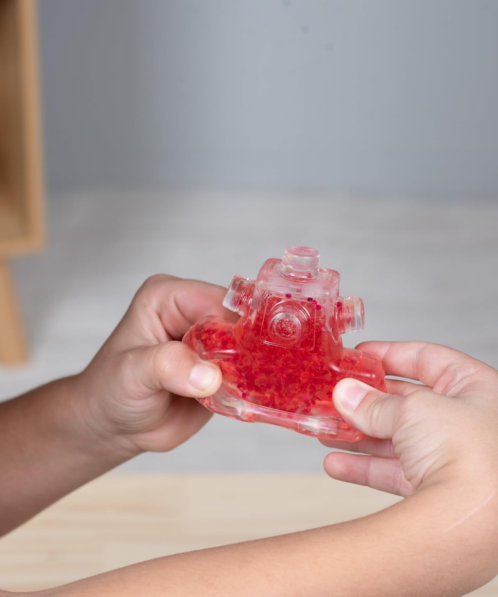 Goliath Fidget Blox, Touch Focused Sensory Squeeze & Play Fidget Toy, Push and Smush Anxiety & Stress Relief Calming Therapy Desk Toy for Adults and Children, Red and Pink