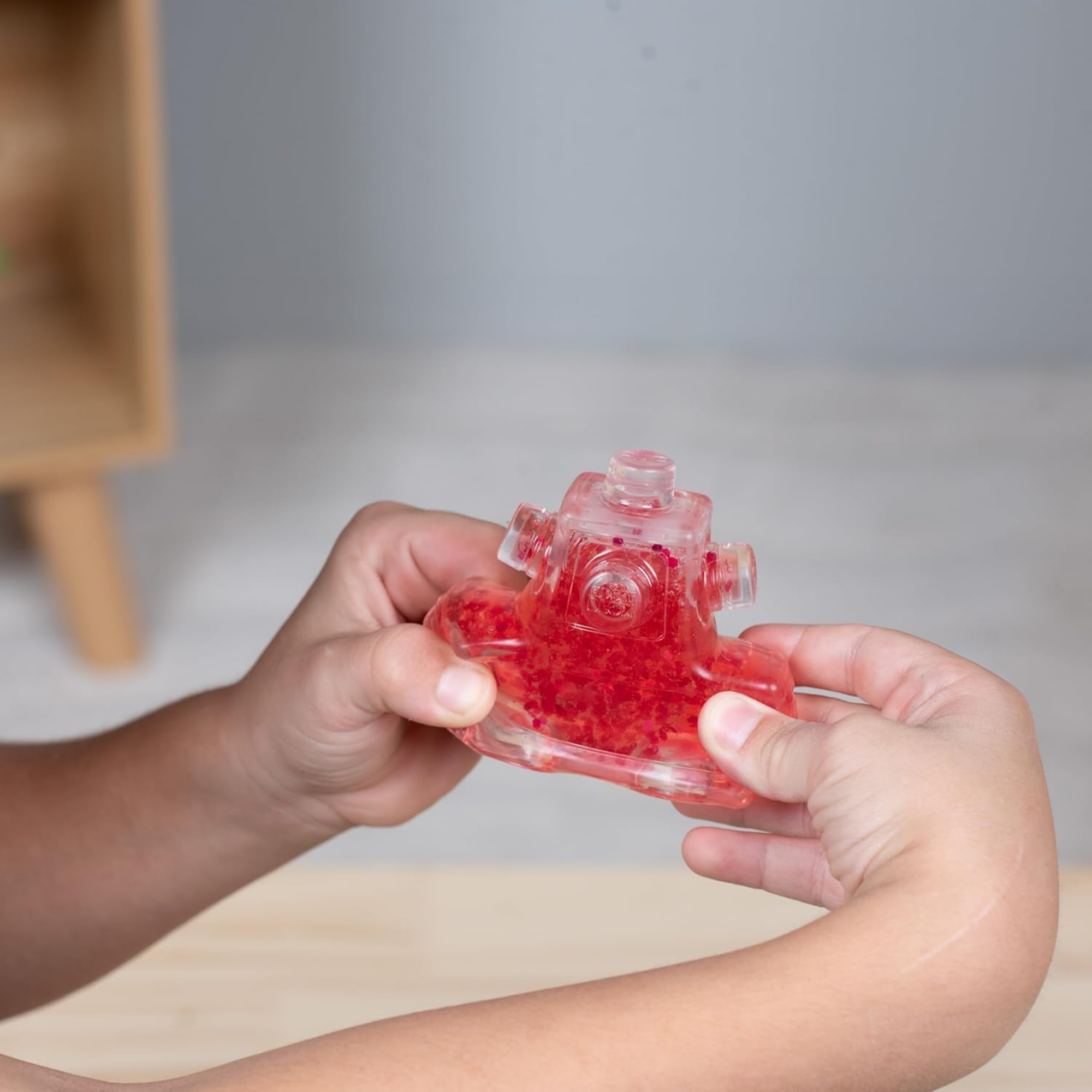 Goliath Fidget Blox, Touch Focused Sensory Squeeze & Play Fidget Toy, Push and Smush Anxiety & Stress Relief Calming Therapy Desk Toy for Adults and Children, Red and Pink