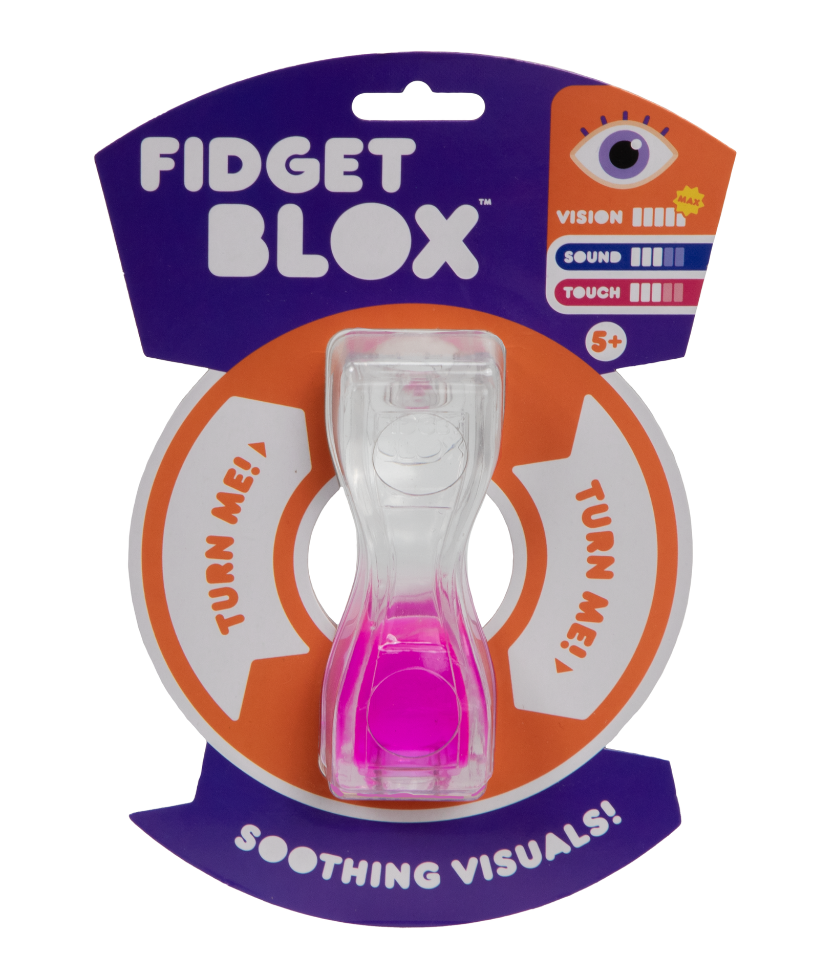 Goliath Fidget Blox, Vision Focused Sensory Squeeze & Play Fidget Toy, Liquid and Colour Based, Anxiety & Stress Relief Calming Therapy Desk Toy for Adults and Children, Pink