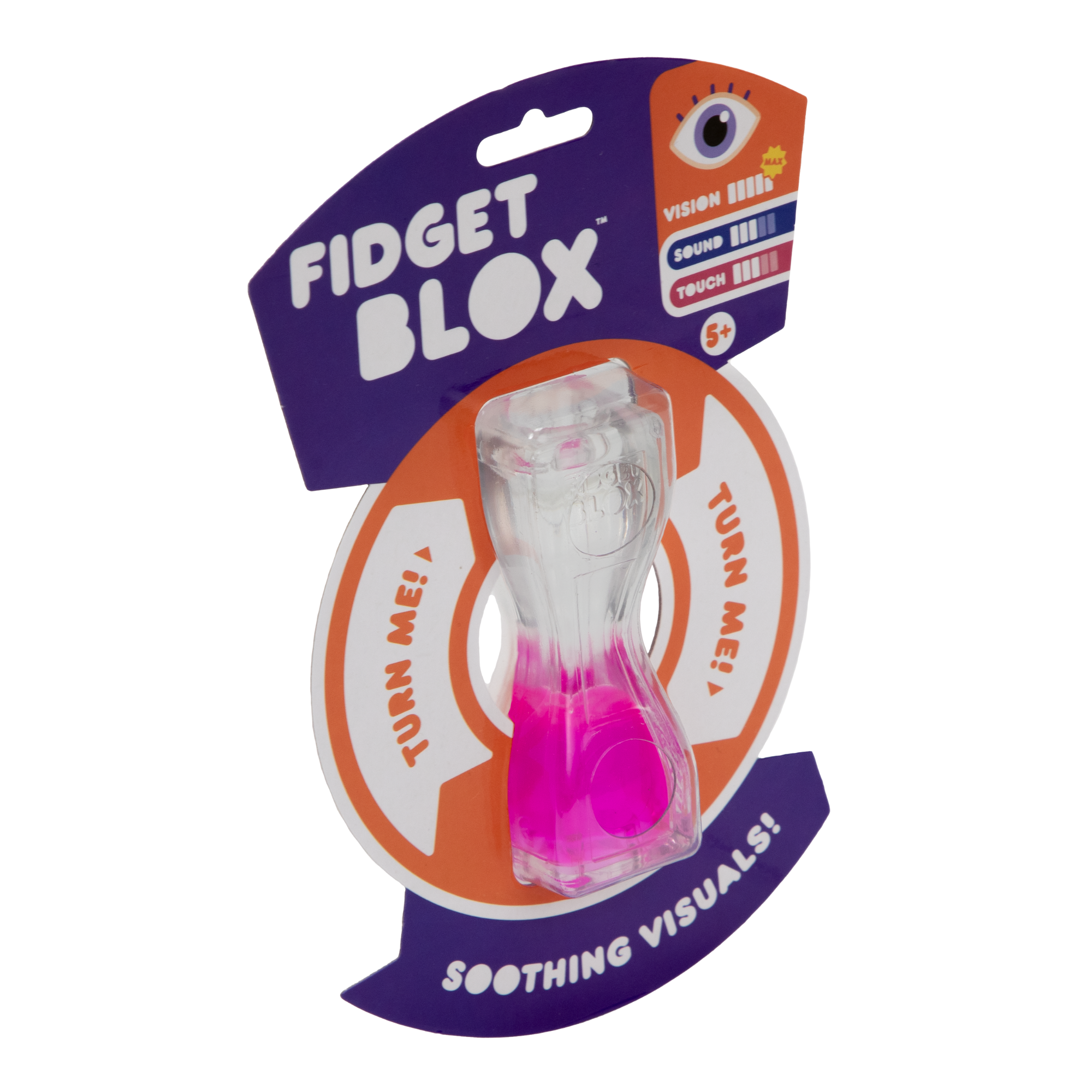 Goliath Fidget Blox, Vision Focused Sensory Squeeze & Play Fidget Toy, Liquid and Colour Based, Anxiety & Stress Relief Calming Therapy Desk Toy for Adults and Children, Pink