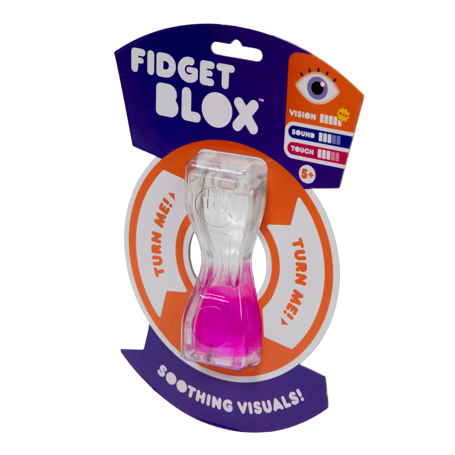 Goliath Fidget Blox, Vision Focused Sensory Squeeze & Play Fidget Toy, Liquid and Colour Based, Anxiety & Stress Relief Calming Therapy Desk Toy for Adults and Children, Pink