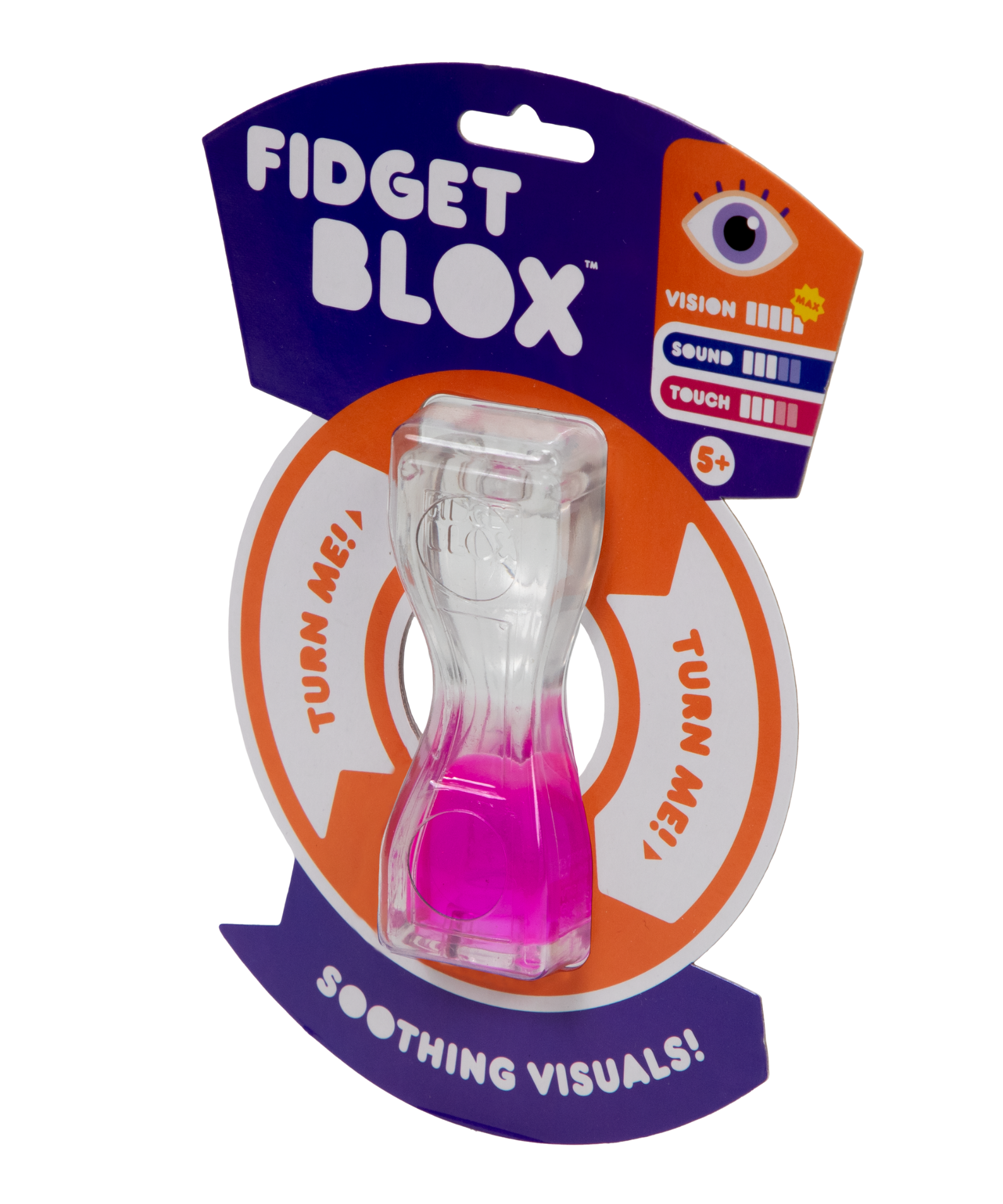 Goliath Fidget Blox, Vision Focused Sensory Squeeze & Play Fidget Toy, Liquid and Colour Based, Anxiety & Stress Relief Calming Therapy Desk Toy for Adults and Children, Pink