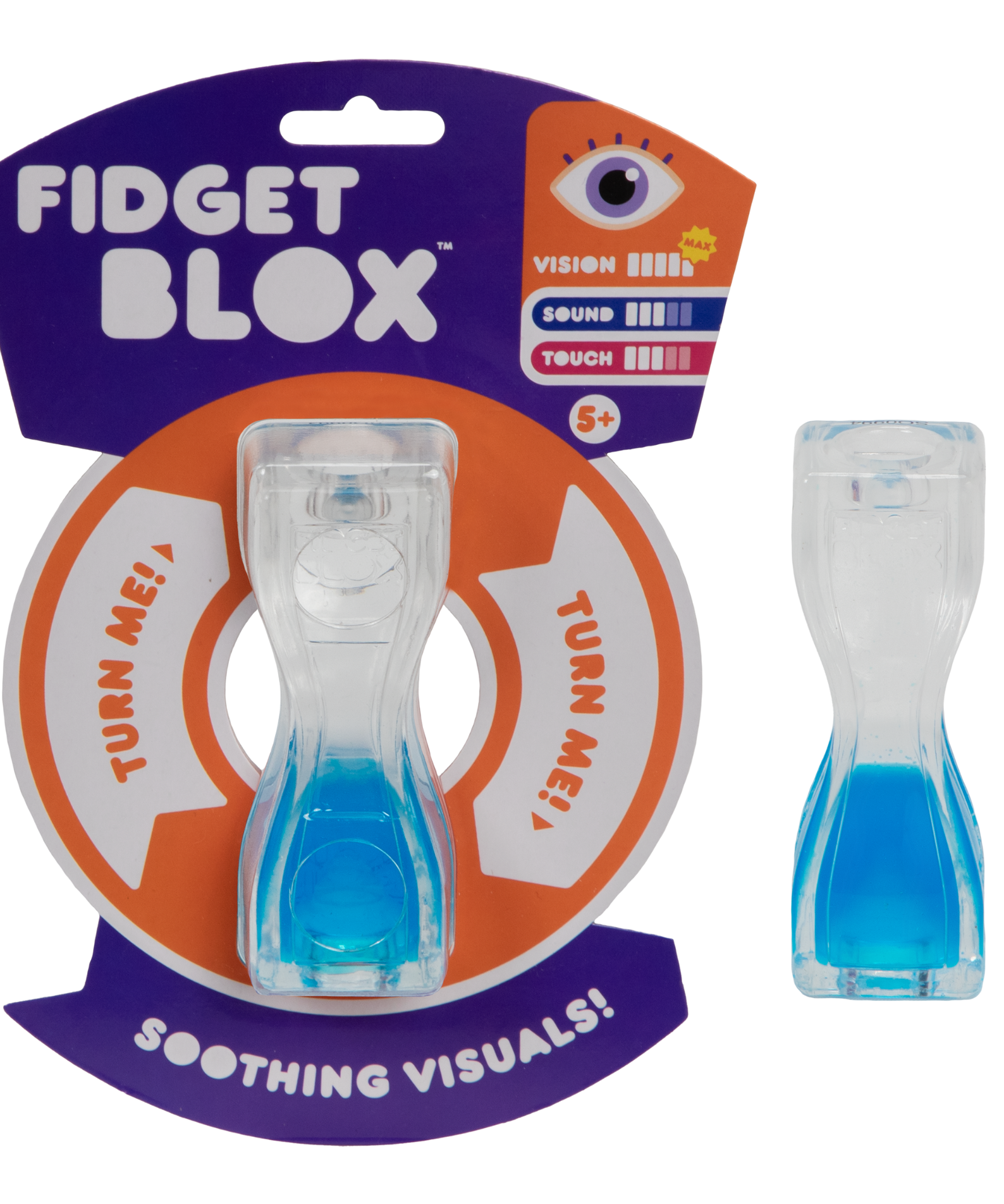 Goliath Fidget Blox, Vision Focused Sensory Squeeze & Play Fidget Toy, Liquid and Colour Based, Anxiety & Stress Relief Calming Therapy Desk Toy for Adults and Children, Blue