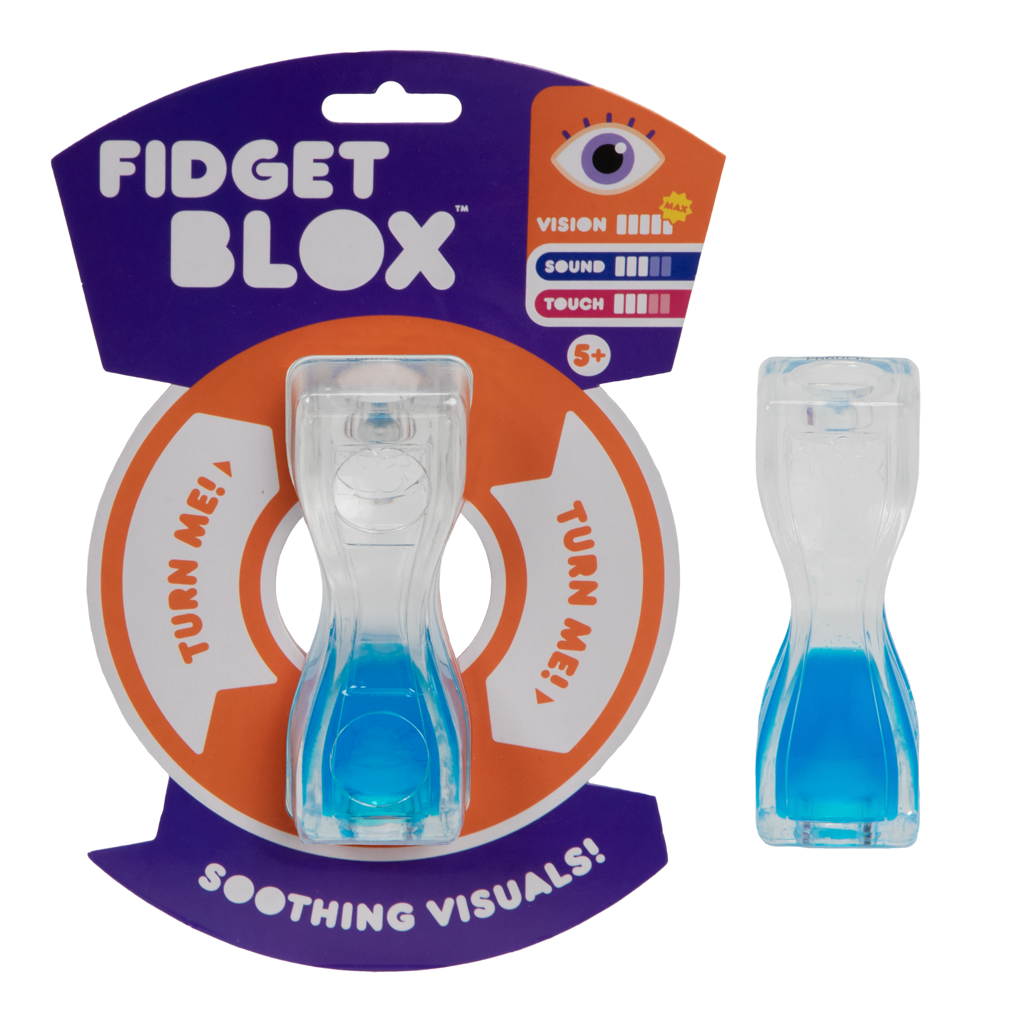 Goliath Fidget Blox, Vision Focused Sensory Squeeze & Play Fidget Toy, Liquid and Colour Based, Anxiety & Stress Relief Calming Therapy Desk Toy for Adults and Children, Blue