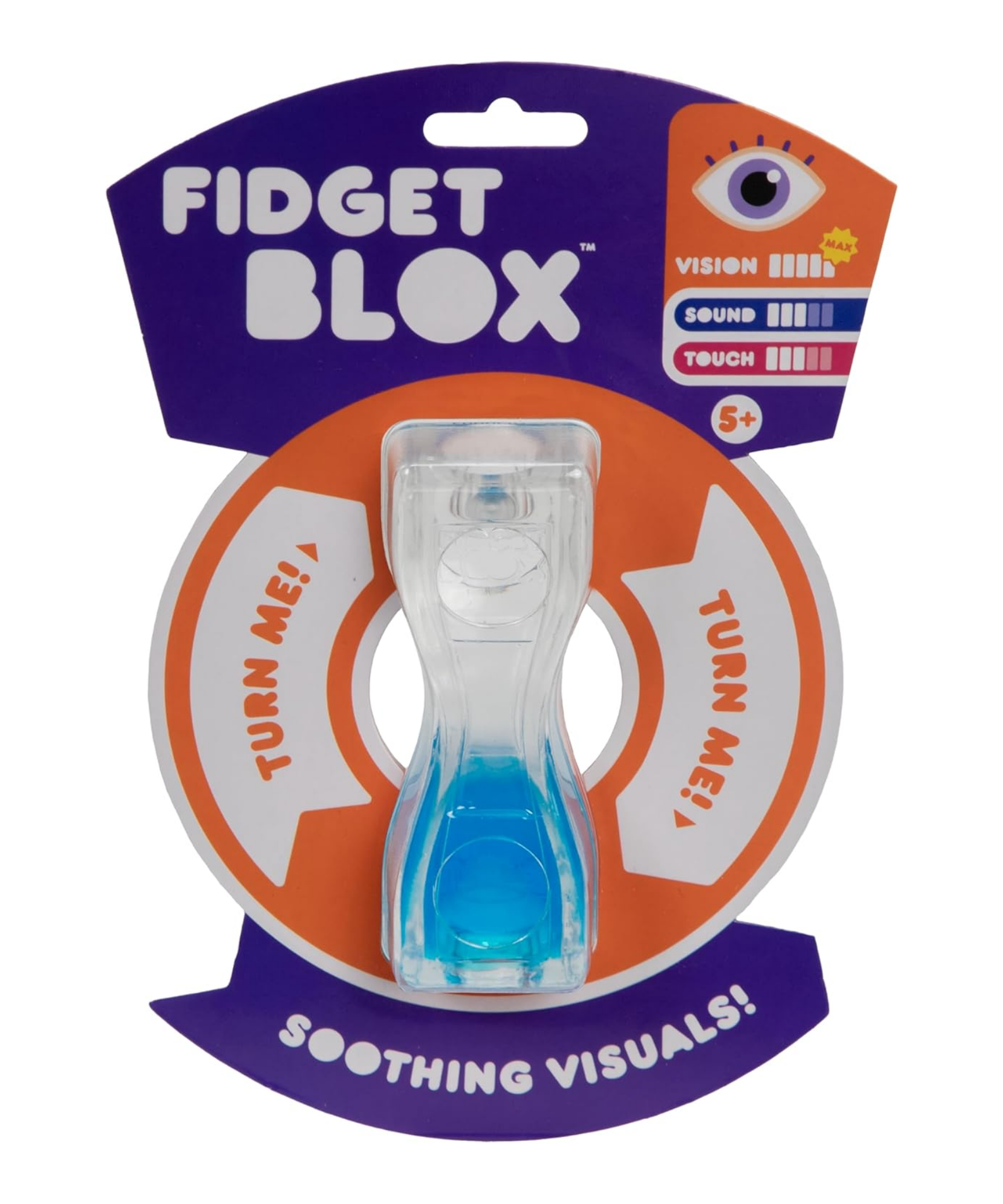 Goliath Fidget Blox, Vision Focused Sensory Squeeze & Play Fidget Toy, Liquid and Colour Based, Anxiety & Stress Relief Calming Therapy Desk Toy for Adults and Children, Blue