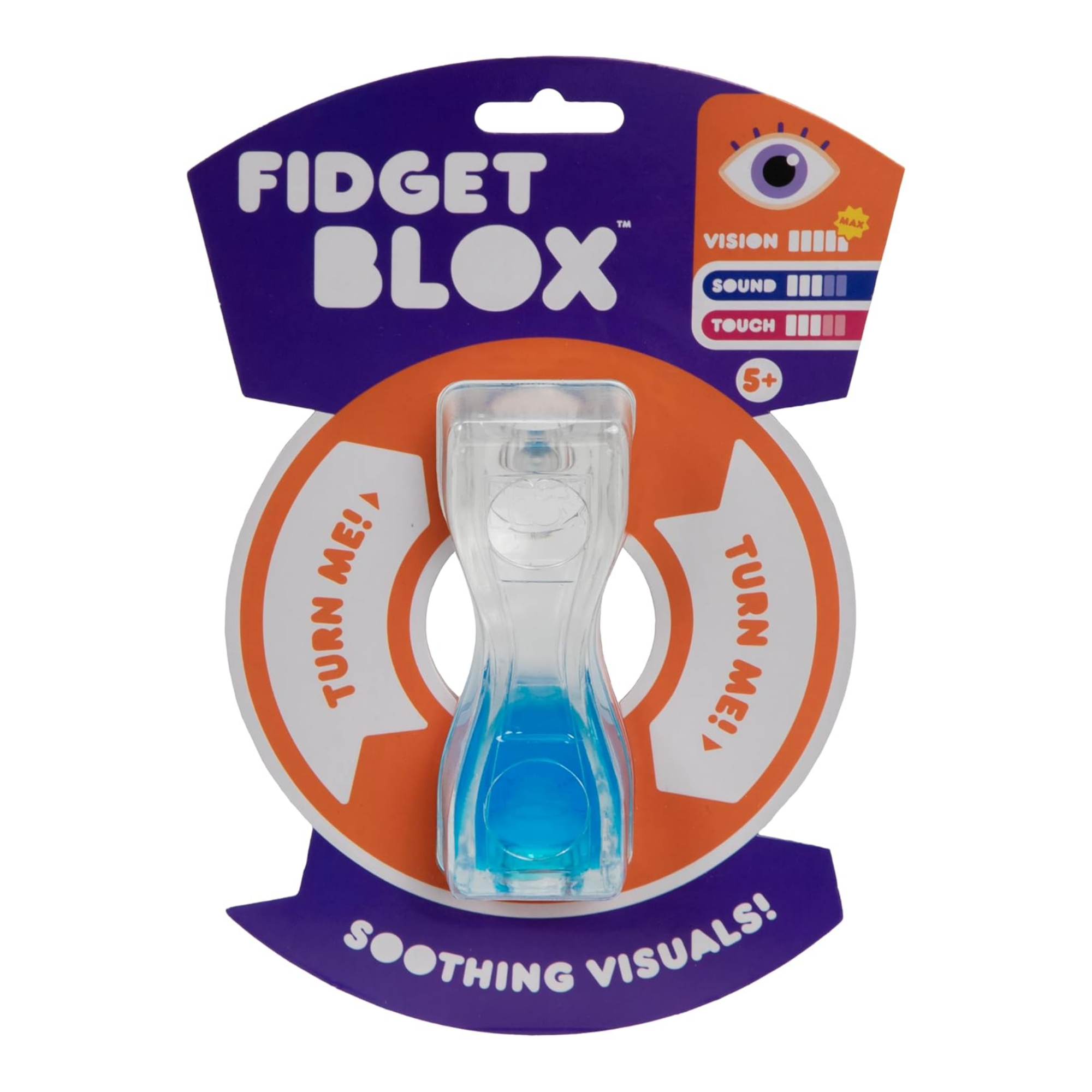 Goliath Fidget Blox, Vision Focused Sensory Squeeze & Play Fidget Toy, Liquid and Colour Based, Anxiety & Stress Relief Calming Therapy Desk Toy for Adults and Children, Blue