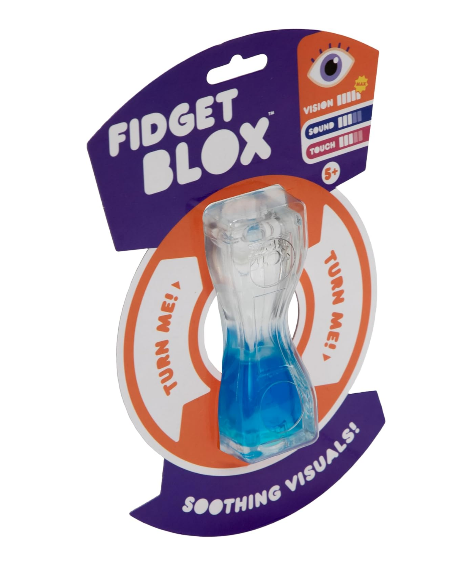 Goliath Fidget Blox, Vision Focused Sensory Squeeze & Play Fidget Toy, Liquid and Colour Based, Anxiety & Stress Relief Calming Therapy Desk Toy for Adults and Children, Blue