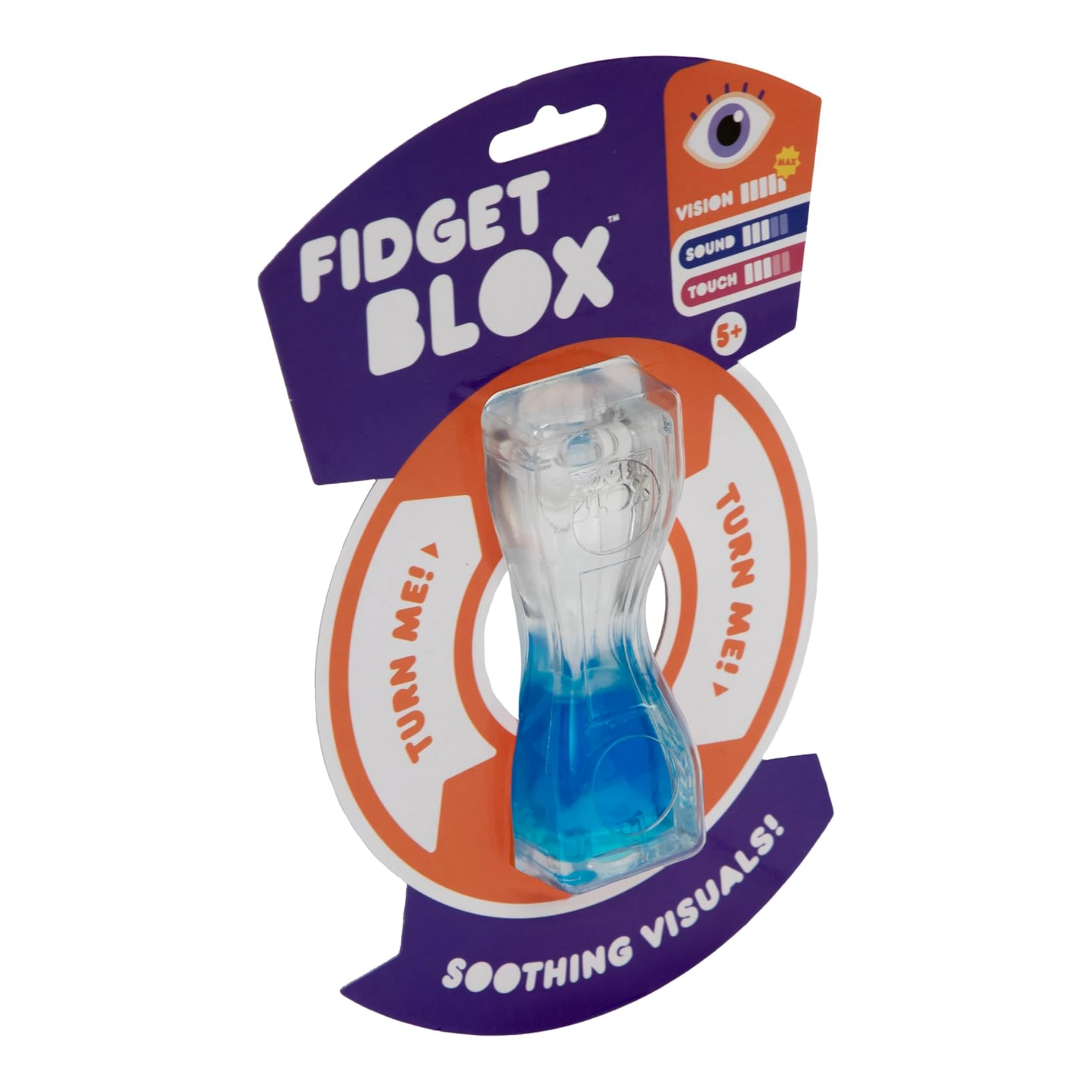 Goliath Fidget Blox, Vision Focused Sensory Squeeze & Play Fidget Toy, Liquid and Colour Based, Anxiety & Stress Relief Calming Therapy Desk Toy for Adults and Children, Blue