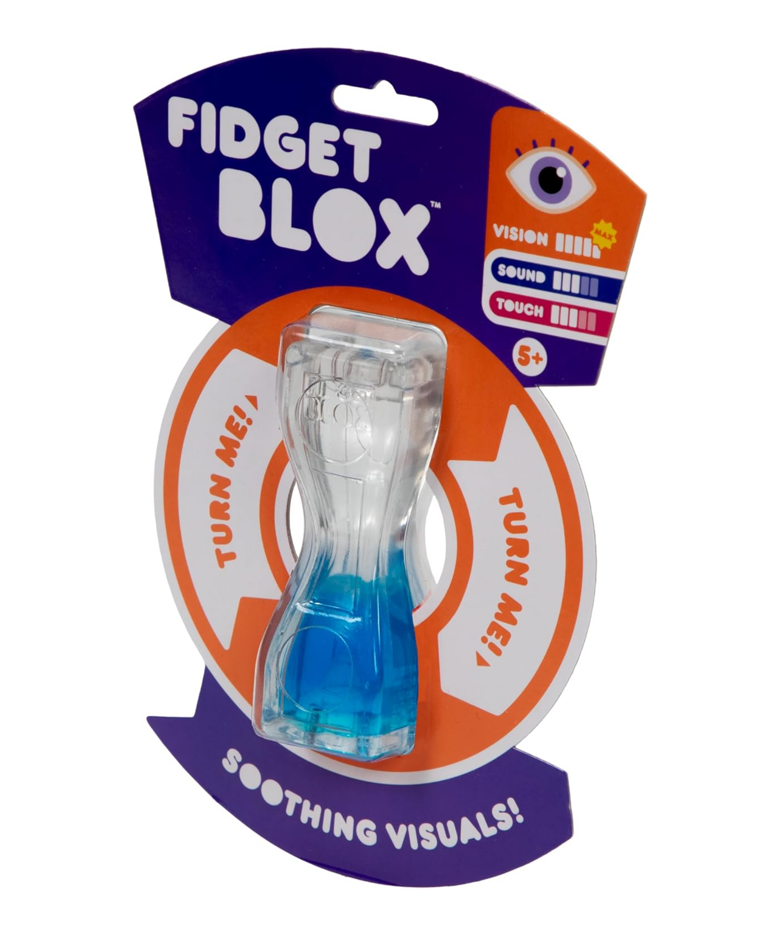 Goliath Fidget Blox, Vision Focused Sensory Squeeze & Play Fidget Toy, Liquid and Colour Based, Anxiety & Stress Relief Calming Therapy Desk Toy for Adults and Children, Blue