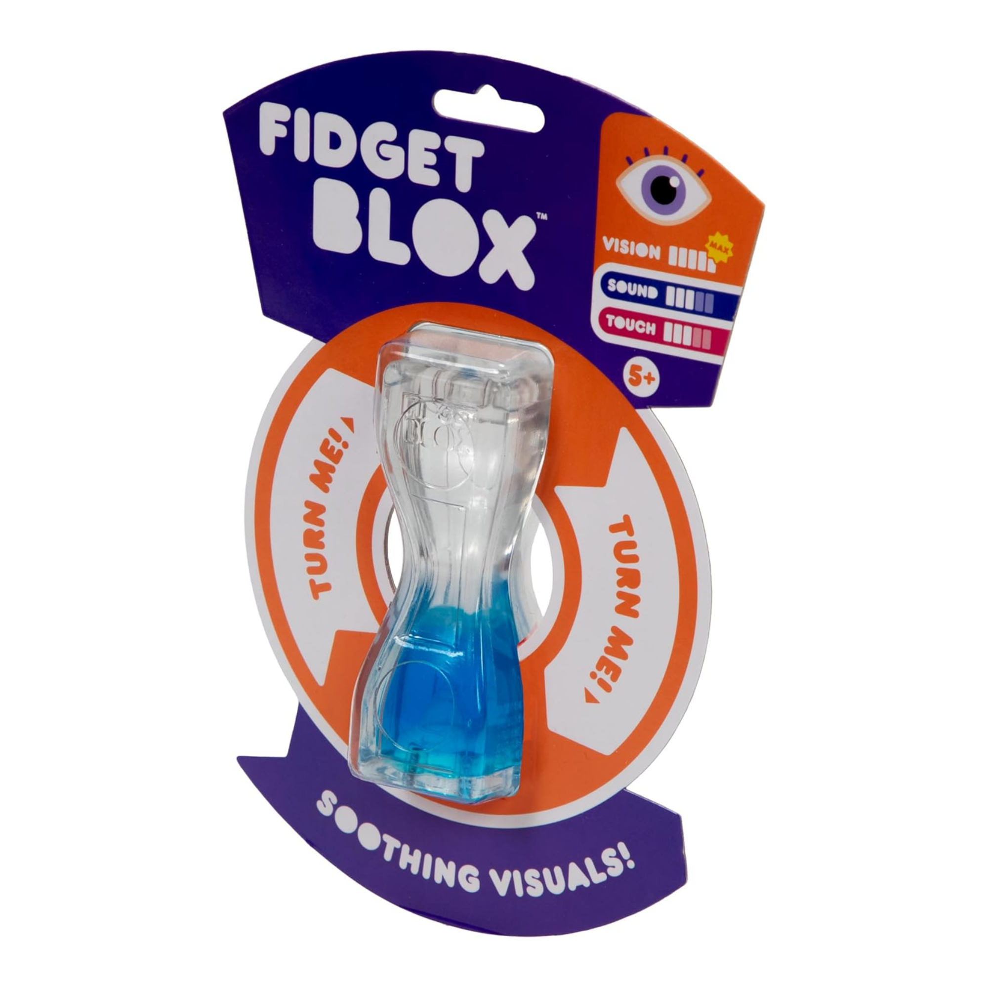 Goliath Fidget Blox, Vision Focused Sensory Squeeze & Play Fidget Toy, Liquid and Colour Based, Anxiety & Stress Relief Calming Therapy Desk Toy for Adults and Children, Blue