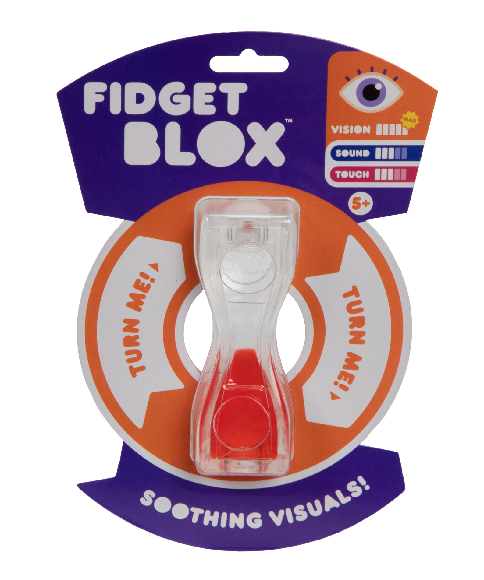 Goliath Fidget Blox, Vision Focused Sensory Squeeze & Play Fidget Toy, Liquid and Colour Based, Anxiety & Stress Relief Calming Therapy Desk Toy for Adults and Children, Red
