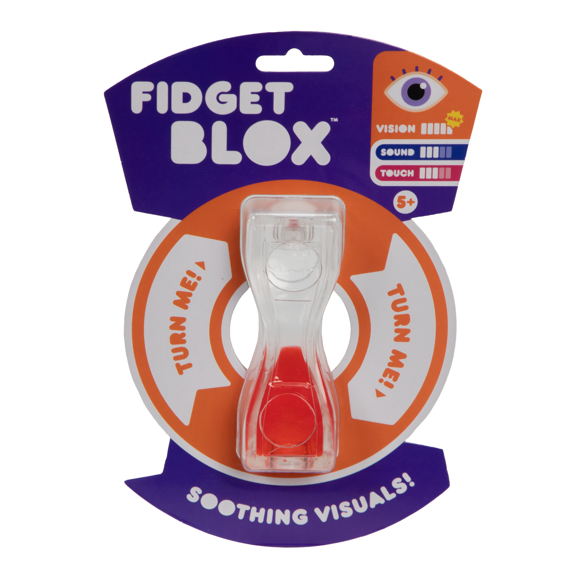 Goliath Fidget Blox, Vision Focused Sensory Squeeze & Play Fidget Toy, Liquid and Colour Based, Anxiety & Stress Relief Calming Therapy Desk Toy for Adults and Children, Red