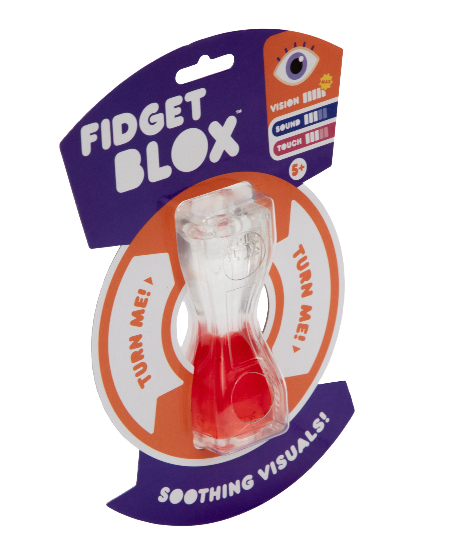 Goliath Fidget Blox, Vision Focused Sensory Squeeze & Play Fidget Toy, Liquid and Colour Based, Anxiety & Stress Relief Calming Therapy Desk Toy for Adults and Children, Red