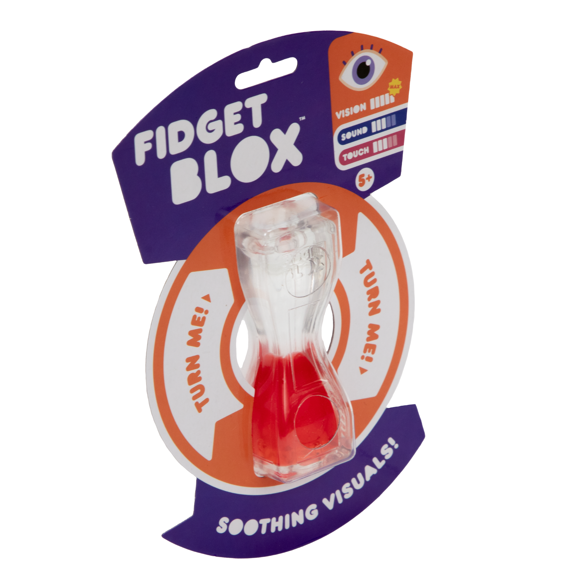 Goliath Fidget Blox, Vision Focused Sensory Squeeze & Play Fidget Toy, Liquid and Colour Based, Anxiety & Stress Relief Calming Therapy Desk Toy for Adults and Children, Red