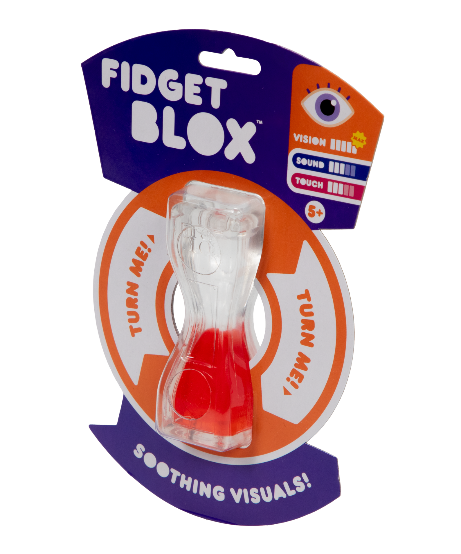 Goliath Fidget Blox, Vision Focused Sensory Squeeze & Play Fidget Toy, Liquid and Colour Based, Anxiety & Stress Relief Calming Therapy Desk Toy for Adults and Children, Red
