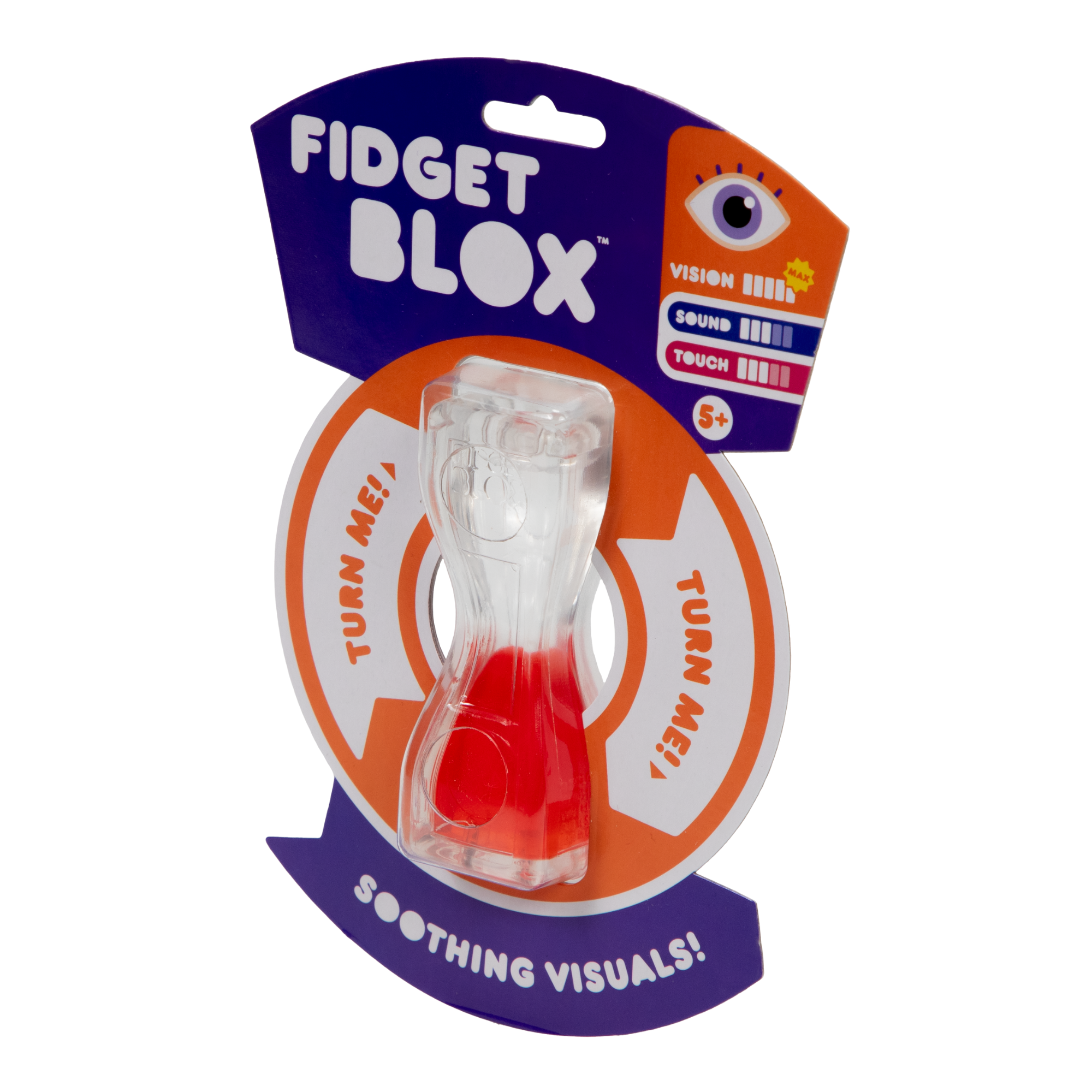 Goliath Fidget Blox, Vision Focused Sensory Squeeze & Play Fidget Toy, Liquid and Colour Based, Anxiety & Stress Relief Calming Therapy Desk Toy for Adults and Children, Red