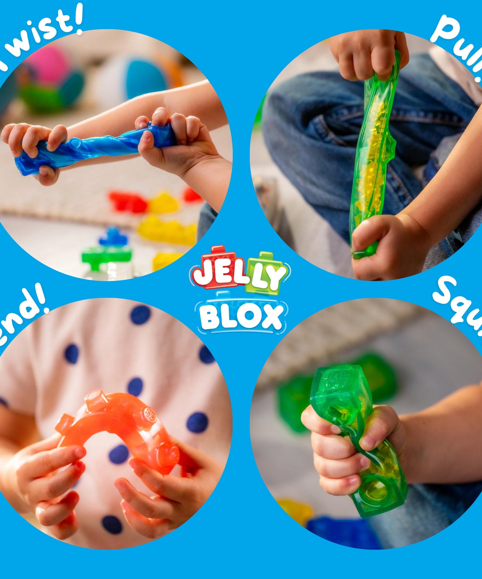 Goliath Jelly Blox Vrooom! Truck Kit, 35 Piece Toddler & Preschool Building Blocks, Ouch-Free Tactile & Sensory Play Fidget Toy, Stackable, Squishable & Stretchable Blocks for Boys & Girls Aged 2+