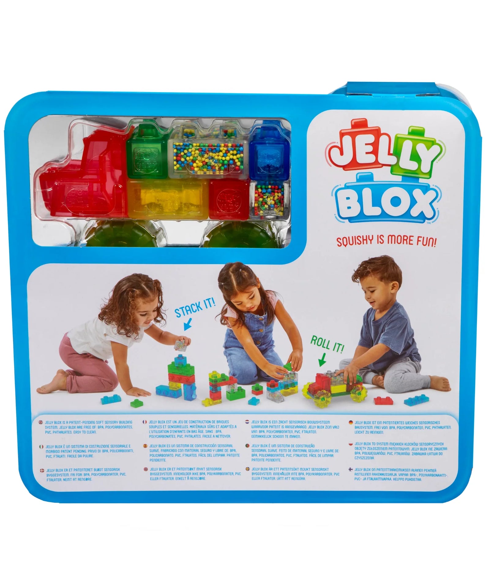 Goliath Jelly Blox Vrooom! Truck Kit, 35 Piece Toddler & Preschool Building Blocks, Ouch-Free Tactile & Sensory Play Fidget Toy, Stackable, Squishable & Stretchable Blocks for Boys & Girls Aged 2+