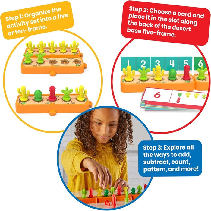 hand2mind Cactus Activity Kit from Learning Resources, Early Childhood Maths Activity Kit for Class, Numbers Knowledge, 67 Pieces, Ages 3+