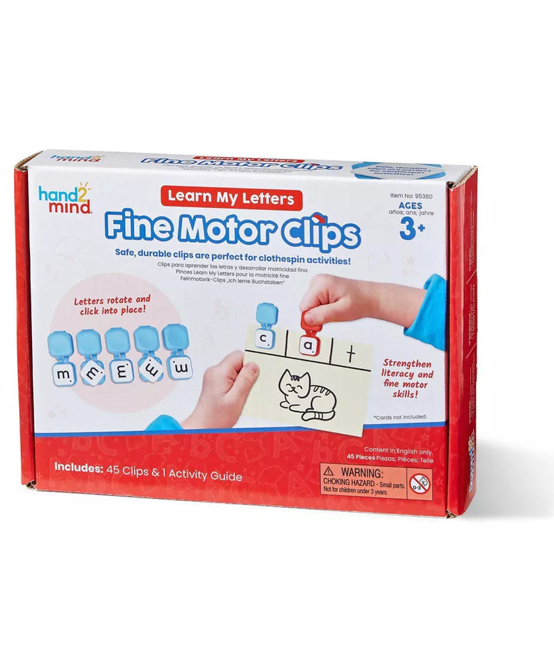 Learning Resources Learn My Letters Fine Motor Clips, ABC Literacy & Fine Motor Skills Toy, Hands-On Alphabet Learning for Toddlers, 45 Letter Clips & 4 Dot Clips, Ages 3+