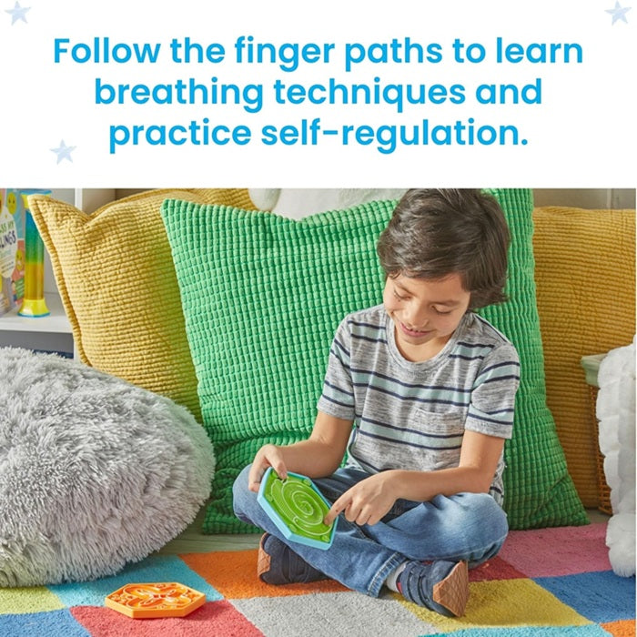 Learning Resources Mindful Maze Garden Pack, Calming Sensory Breathing Boards for Kids, Mindfulness & Self-Regulation Tool, 2 Double-Sided Boards with 4 Breathing Patterns, Ages 3+